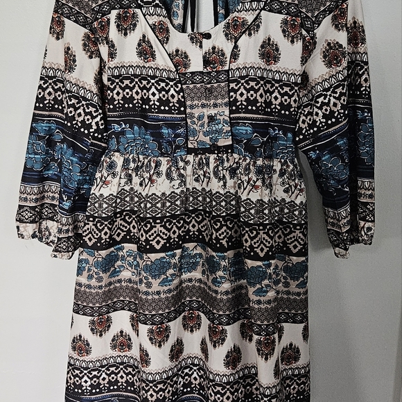 American Rag XL Boho Style Paisley Three-Quarter Sleeve Dress with Pockets - Picture 8 of 8